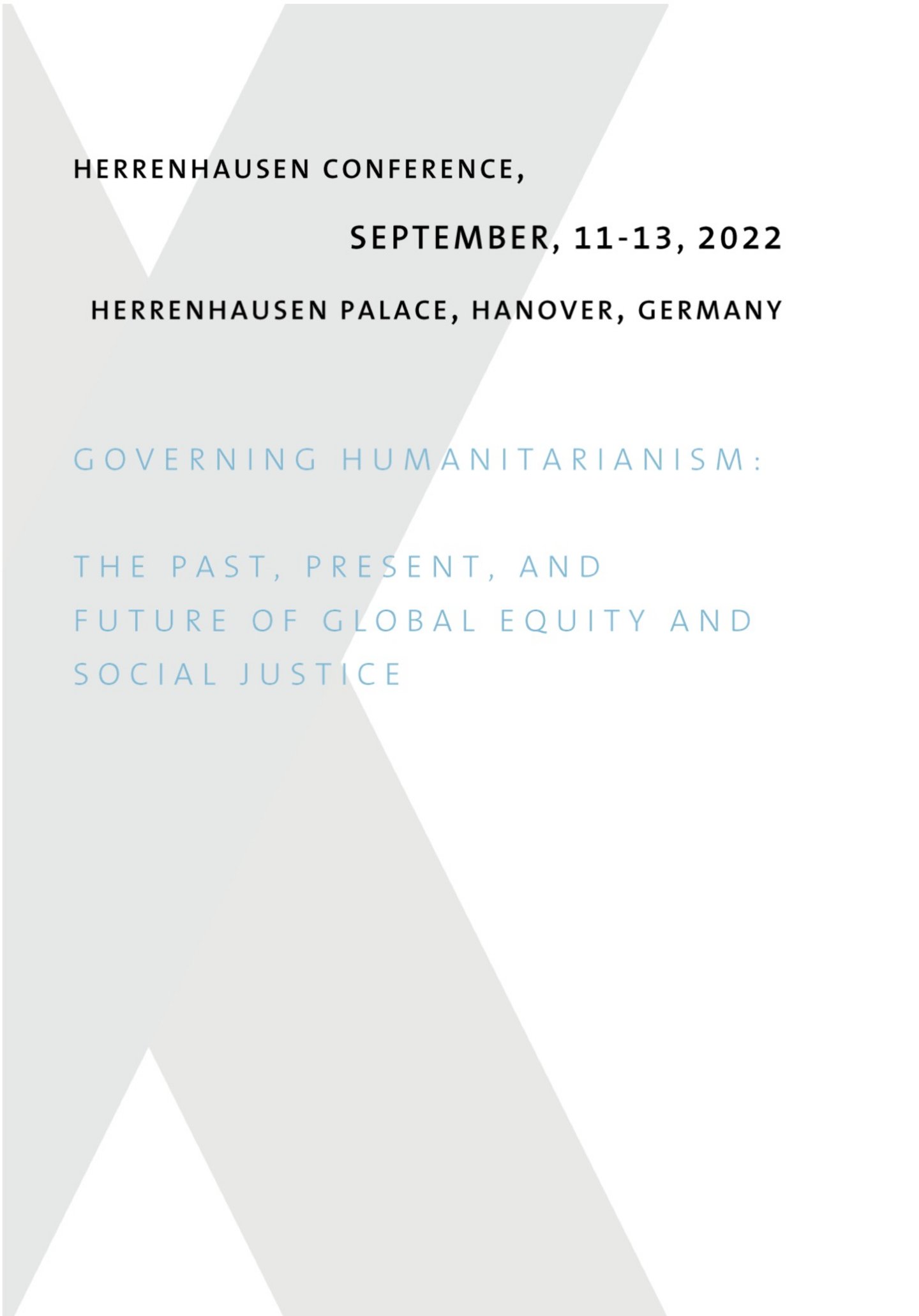 "Governing Humanitarianism - Past, Present, and Future of Global Equity and Social Justice" 